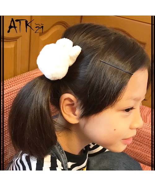 ノゾミ様handmade♡パフュームうさぎ♡フリルBIGポニーゴム うずくまっ 