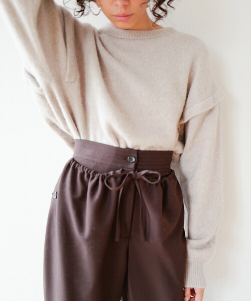 CLANE(クラネ)の「バックプリーツニットトップス(トップス・レディース・IVORY/BEIGE・1/2)」の13枚目の写真