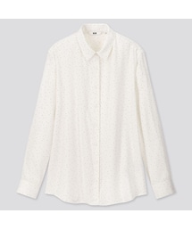 UNIQLO | レーヨンプリントブラウス（ドット・長袖）(シャツ/ブラウス)