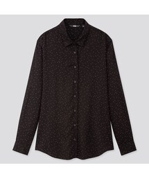 UNIQLO | レーヨンプリントブラウス（ドット・長袖）(シャツ/ブラウス)