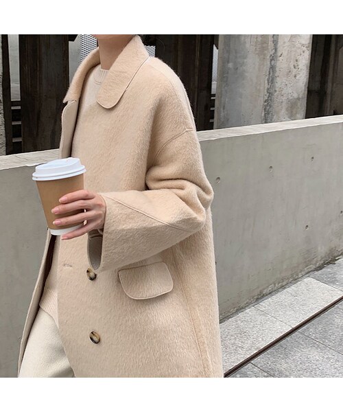 no brand(ノーブランド)の「CO251: シンプルレディーライクコート(ピーコート・レディース・その他)」の4枚目の写真