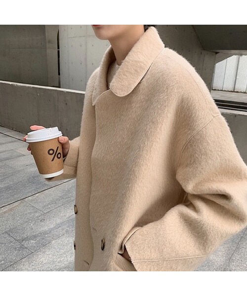 no brand(ノーブランド)の「CO251: シンプルレディーライクコート(ピーコート・レディース・その他)」の5枚目の写真