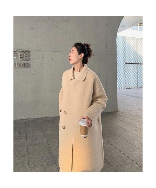 no brand(ノーブランド)の「CO251: シンプルレディーライクコート(ピーコート・レディース・その他)」の3枚目の写真