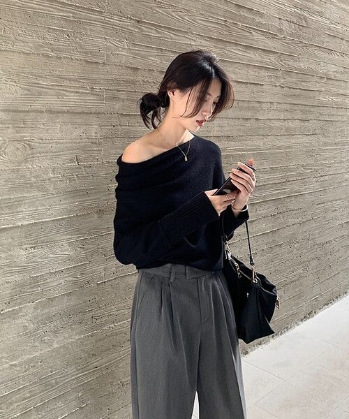 no brand（ノーブランド）の「CO249: ハーフオフショルトップス（ニット/セーター・レディース・その他）」の3枚目の写真