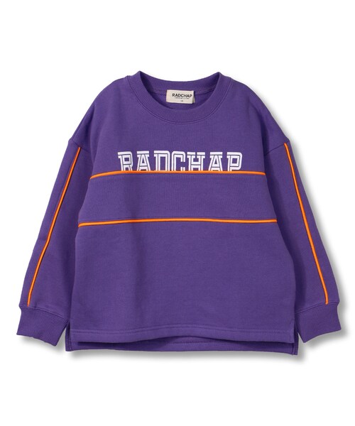 RADCHAP（ラッドチャップ）の「パイピングトレーナー（スウェット・キッズ・ベージュ/パープル・90cm～150cm）」の2枚目の写真