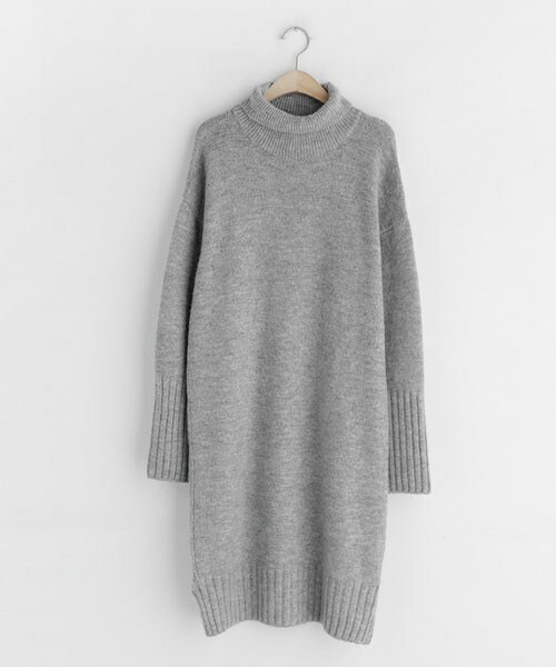 DHOLIC（ディーホリック）の「タートルネックニットワンピース（ワンピース・レディース・ホワイト/グレー/ブラウン/ブラック・FREE）」の3枚目の写真