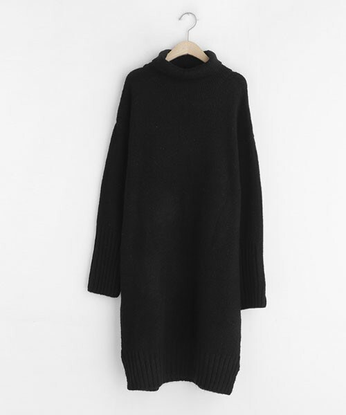 DHOLIC（ディーホリック）の「タートルネックニットワンピース（ワンピース・レディース・ホワイト/グレー/ブラウン/ブラック・FREE）」の2枚目の写真