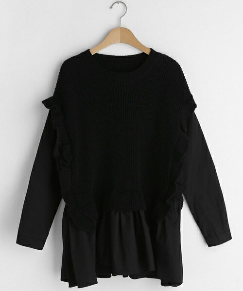 DHOLIC（ディーホリック）の「ベストレイヤードミニワンピース（ワンピース・レディース・ブラウン/ブラック・FREE）」の2枚目の写真