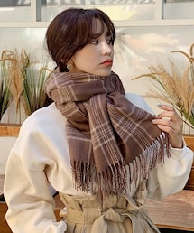 DHOLIC | フリンジチェックマフラー(マフラー)