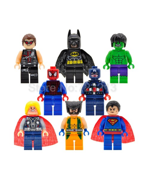 No Brand ノーブランド の レゴ互換 アベンジャーズ ミニフィグ 8体セット ホークアイ スパイダーマン バットマン ハルク スーパーマン ブロックセット Lego風 その他 Wear