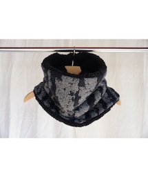 sneeuw | sneeuw　フロッタージュJQネックウォーマー（navy）(ネックウォーマー/スヌード)