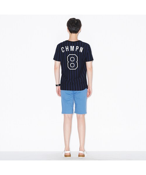 8seconds（エイトセカンズ）の「세로 스트라이프 반팔 티셔츠（トップス・メンズ・파란색・S/M/L/XL）」の3枚目の写真