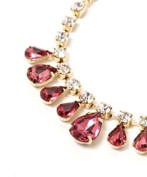 LOWRYS FARM（ローリーズファーム）の「シズクダークストーンネックレス/mikoa（アクセサリー・バーガンディ/グリーン/ネイビー・ナシ）」の4枚目の写真