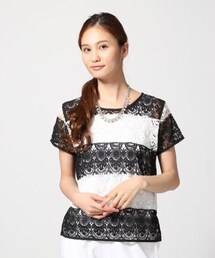 GLOBAL WORK | 【セール除外】ギピュールレースボーダー－Ｔ(トップス)