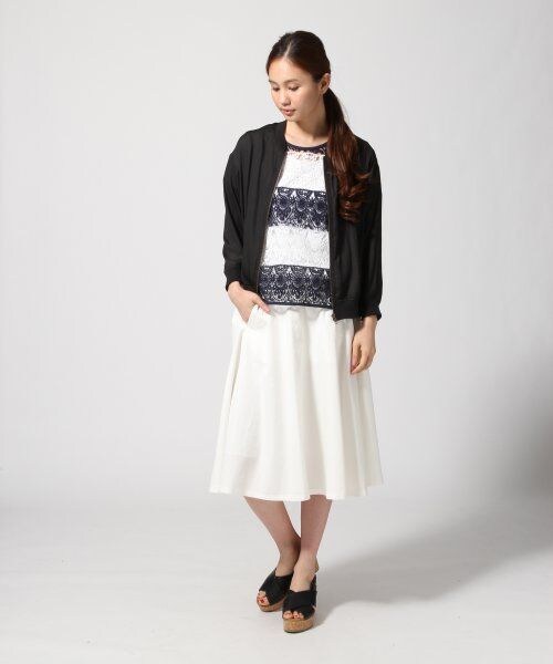 GLOBAL WORK（グローバルワーク）の「サテンリブブルゾン（ジャケット/アウター・レディース・ブラック19/グレージュ51・Ｓ/Ｍ/Ｌ）」の3枚目の写真