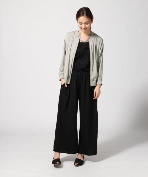 GLOBAL WORK（グローバルワーク）の「サテンリブブルゾン（ジャケット/アウター・レディース・ブラック19/グレージュ51・Ｓ/Ｍ/Ｌ）」の4枚目の写真