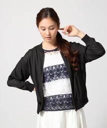 GLOBAL WORK | サテンリブブルゾン(ジャケット/アウター)