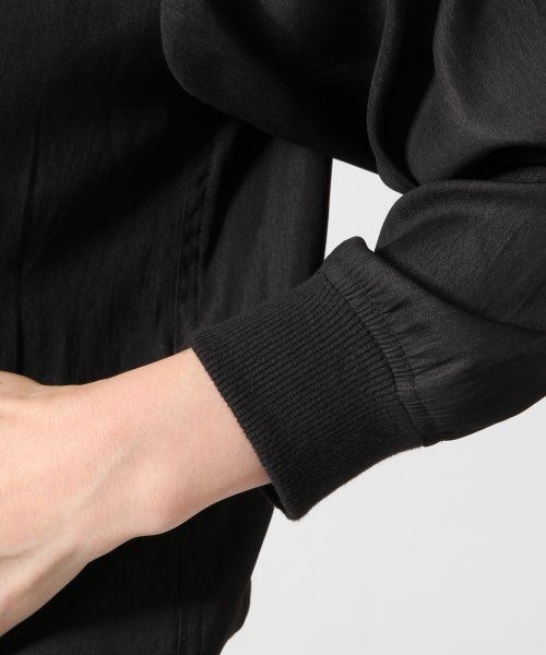 GLOBAL WORK（グローバルワーク）の「サテンリブブルゾン（ジャケット/アウター・レディース・ブラック19/グレージュ51・Ｓ/Ｍ/Ｌ）」の10枚目の写真