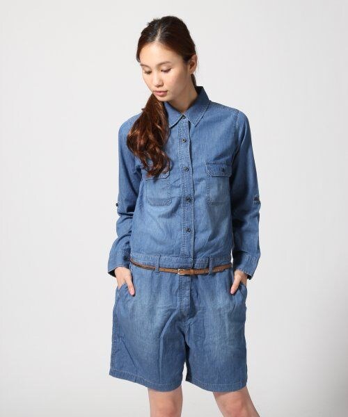 GLOBAL WORK（グローバルワーク）の「【セール除外】デニムコンビネゾン（ワンピース/ドレス・レディース・ブルー85/ネイビー88・Ｓ/Ｍ/Ｌ）」の7枚目の写真