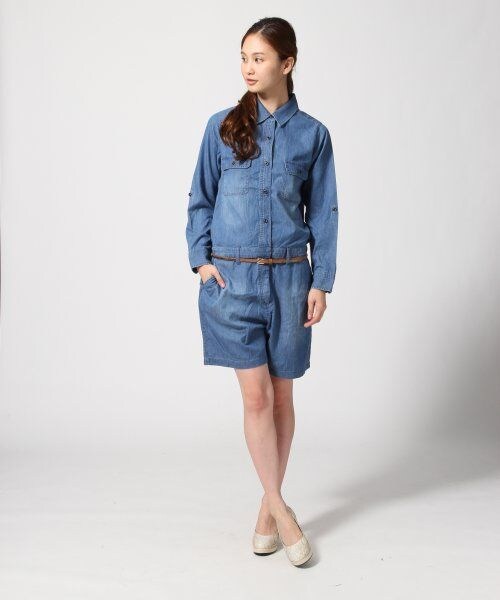 GLOBAL WORK（グローバルワーク）の「【セール除外】デニムコンビネゾン（ワンピース/ドレス・レディース・ブルー85/ネイビー88・Ｓ/Ｍ/Ｌ）」の3枚目の写真