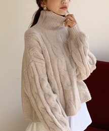 DHOLIC | タートルネックケーブルニット(ニット/セーター)