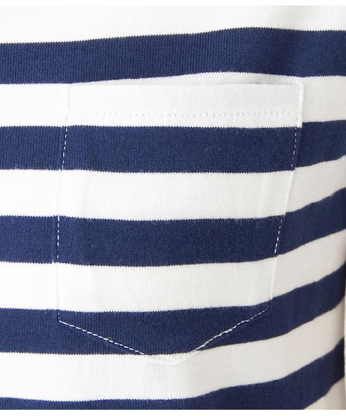 LE JUN（ルジュン）の「ボーダーポケットTシャツ（Ｔシャツ/カットソー・レディース・ネイビー/ブルー系/ピンク・F）」の10枚目の写真