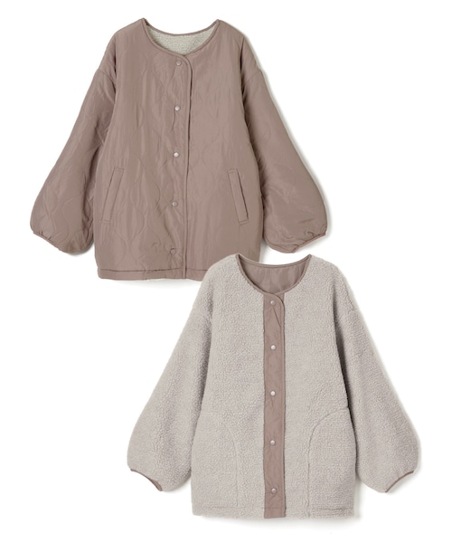 GRL(グレイル)の「キルトXボアリバーシブルブルゾン(ブルゾン・レディース・アイボリー/グレージュ・F)」の2枚目の写真