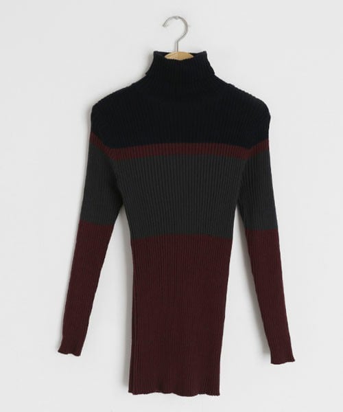 DHOLIC（ディーホリック）の「配色タートルネックニット（ニット/セーター・レディース・ホワイト/ベージュ/その他・FREE）」の3枚目の写真