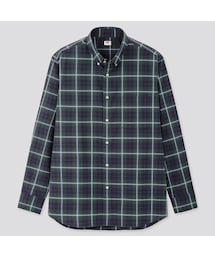 UNIQLO | エクストラファインコットンブロードチェックシャツ（ボタンダウン・長袖）(シャツ/ブラウス)