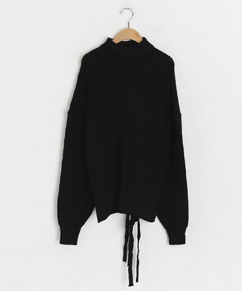 DHOLIC（ディーホリック）の「バックリボンタートルネックニット（ニット/セーター・レディース・グレー/ピンク/ベージュ/ブラック・FREE）」の2枚目の写真