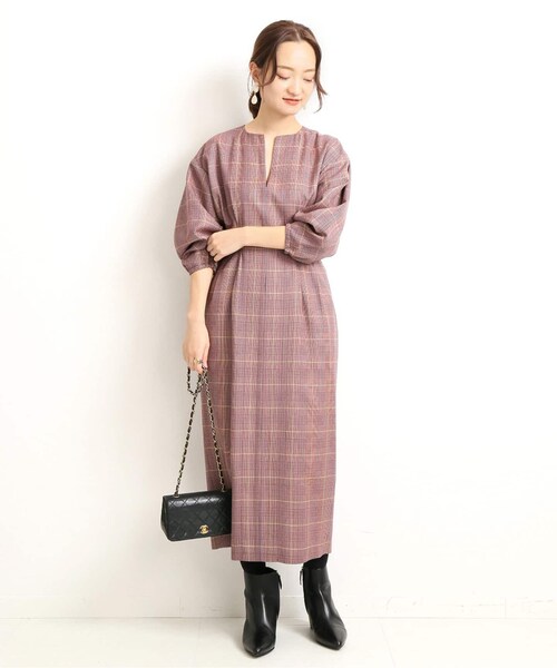 美品 vermeil par iena ウエストシェイプパフスリーブワンピース VERMEIL par iena ウエストシェイプ パフスリーブワンピース