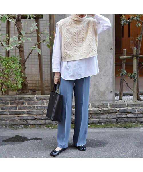 no brand（ノーブランド）の「ケーブルハイネックベスト（ベスト・レディース・その他）」の2枚目の写真