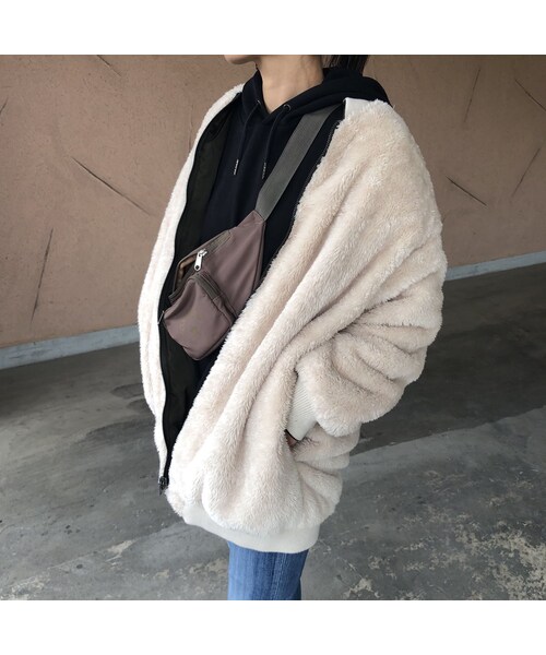 copine(コピン)の「【期間限定価格】再入荷!リバーシブルデザイン!ボア・ミリタリーオーバーサイズブルゾン(3color)(ブルゾン・レディース・その他)」の9枚目の写真