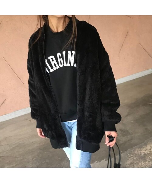 copine(コピン)の「【期間限定価格】再入荷!リバーシブルデザイン!ボア・ミリタリーオーバーサイズブルゾン(3color)(ブルゾン・レディース・その他)」の2枚目の写真