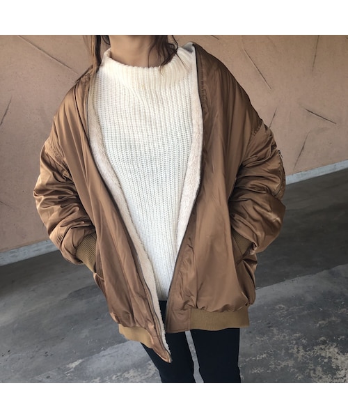 copine(コピン)の「【期間限定価格】再入荷!リバーシブルデザイン!ボア・ミリタリーオーバーサイズブルゾン(3color)(ブルゾン・レディース・その他)」の6枚目の写真