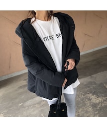 copine | 1月7日再々入荷！軽量で暖かくマットな質感！フード中綿ショート丈コート(ダウンジャケット/コート)