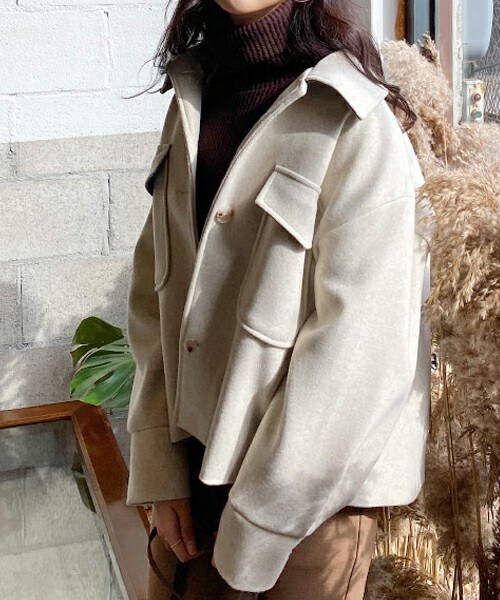 DHOLIC（ディーホリック）の「ポケットショートジャケット（その他アウター・レディース・ブラウン/ホワイト・FREE）」の2枚目の写真