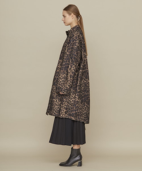 the dallas レオパードニードルコート