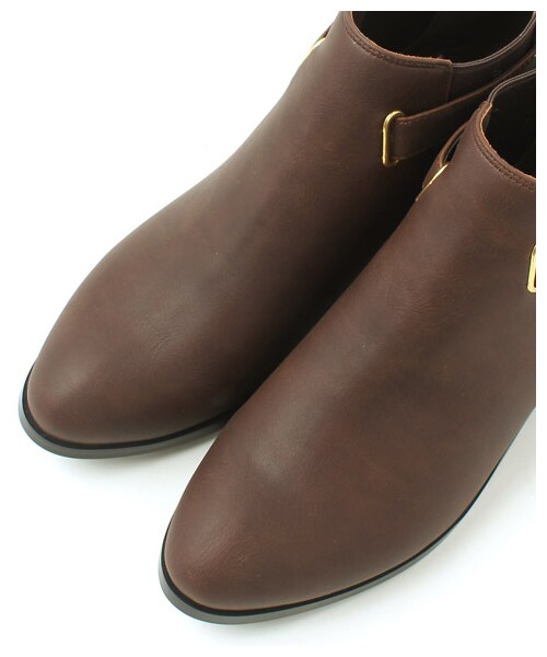 RANDA（ランダ）の「★WEB STORE先行予約★ベルテッドショートブーツ/EB3659[0831]（ショート・レディース・ブラック/ダークブラウン・S/M/L/LL）」の3枚目の写真