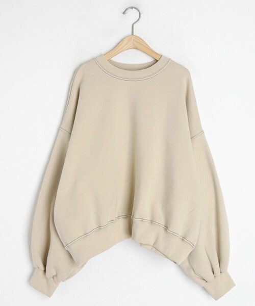DHOLIC（ディーホリック）の「ステッチ裏起毛スウェット（スウェット・レディース・ブラウン/ベージュ・FREE）」の2枚目の写真