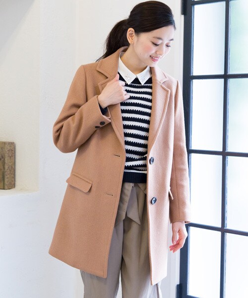 LOWRYS FARM(ローリーズファーム)の「キモウチェスターコート(ジャケット/アウター・レディース・ブラック/チャコールグレー/ブラウン・M/L)」の3枚目の写真