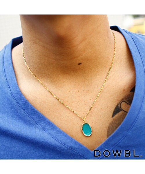 DOWBL（ダブル）の「ターコイズロゴネックレス（）」 - WEAR