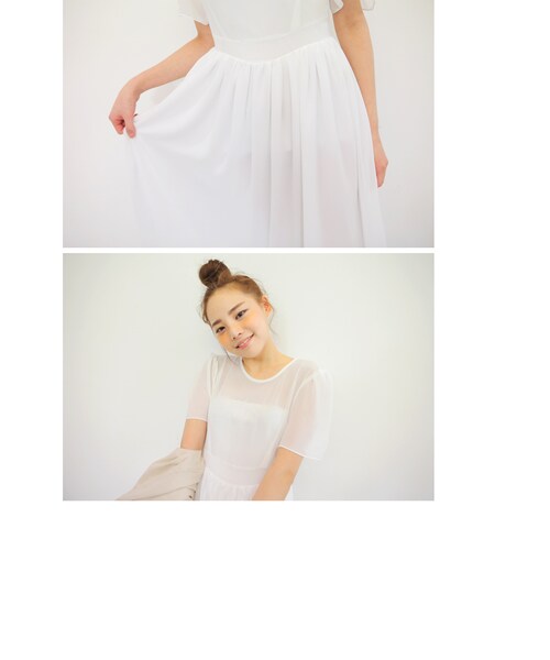 STYLENANDA(スタイルナンダ)の「シフォンフェミニンロングワンピース(ワンピース/ドレス・レディース・ホワイト/ブラック・FRE)」の6枚目の写真