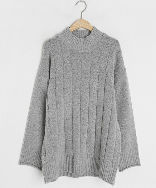 DHOLIC（ディーホリック）の「ツイストポイントリブニット（ニット/セーター・レディース・ホワイト/ピンク/ブラウン/ベージュ/グレー・FREE）」の2枚目の写真