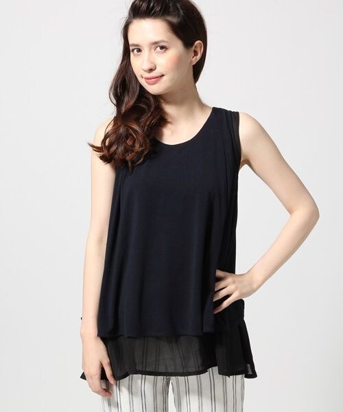 JEANASIS（ジーナシス）の「イソザイフレアプルオーバーノースリーブ（トップス・レディース・ホワイト系その他/ブラック系その他/グレー系その他/ネイビー系その他・FREE）」の4枚目の写真