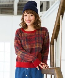 Heather | ★先行予約★キモウチェックニット(トップス)
