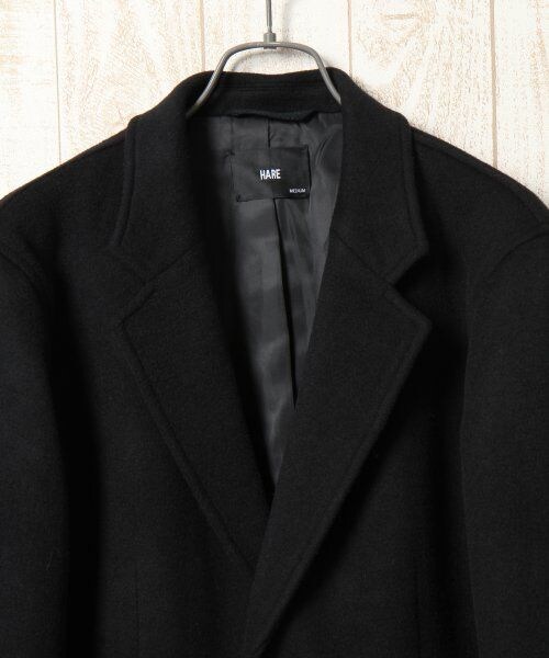 HARE（ハレ）の「【先行予約】メルトンチェスターコート（ジャケット/アウター・メンズ・ブラック/グレー/キャメル/ネイビー・Ｓ/Ｍ/Ｌ）」の5枚目の写真
