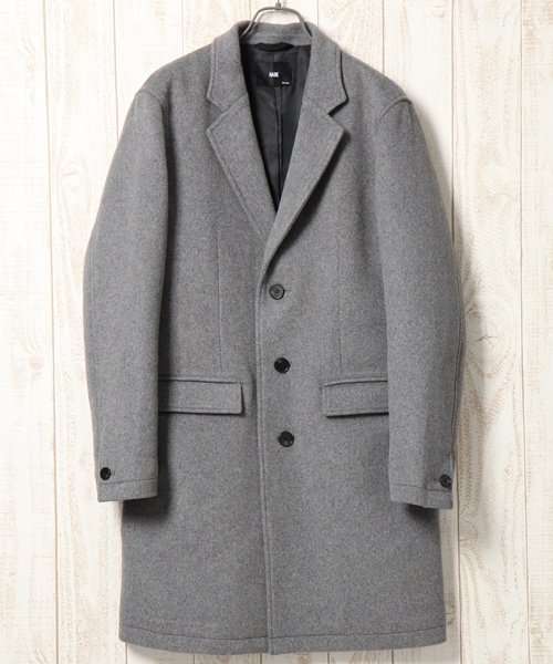 HARE（ハレ）の「【先行予約】メルトンチェスターコート（ジャケット/アウター・メンズ・ブラック/グレー/キャメル/ネイビー・Ｓ/Ｍ/Ｌ）」の2枚目の写真