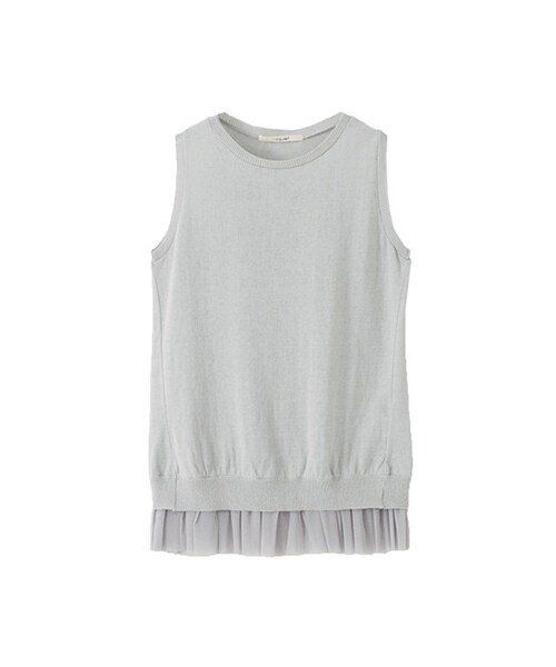 URBAN RESEARCH Sonny Label(アーバンリサーチサニーレーベル)の「チュール付ノースリニットプルオーバー(トップス・レディース・ホワイト/グレー/グリーン・FREE)」の2枚目の写真