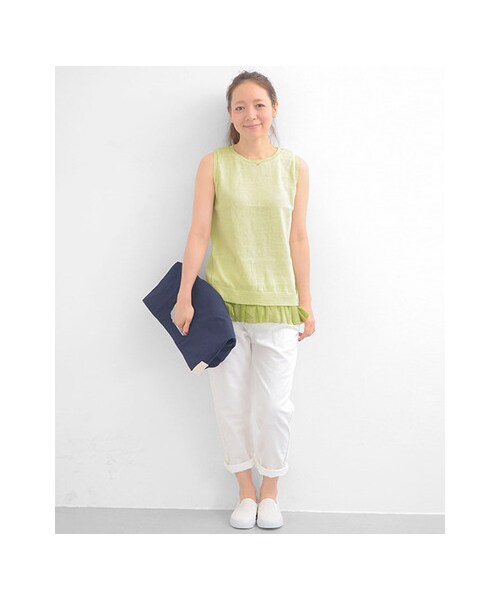 URBAN RESEARCH Sonny Label(アーバンリサーチサニーレーベル)の「チュール付ノースリニットプルオーバー(トップス・レディース・ホワイト/グレー/グリーン・FREE)」の7枚目の写真